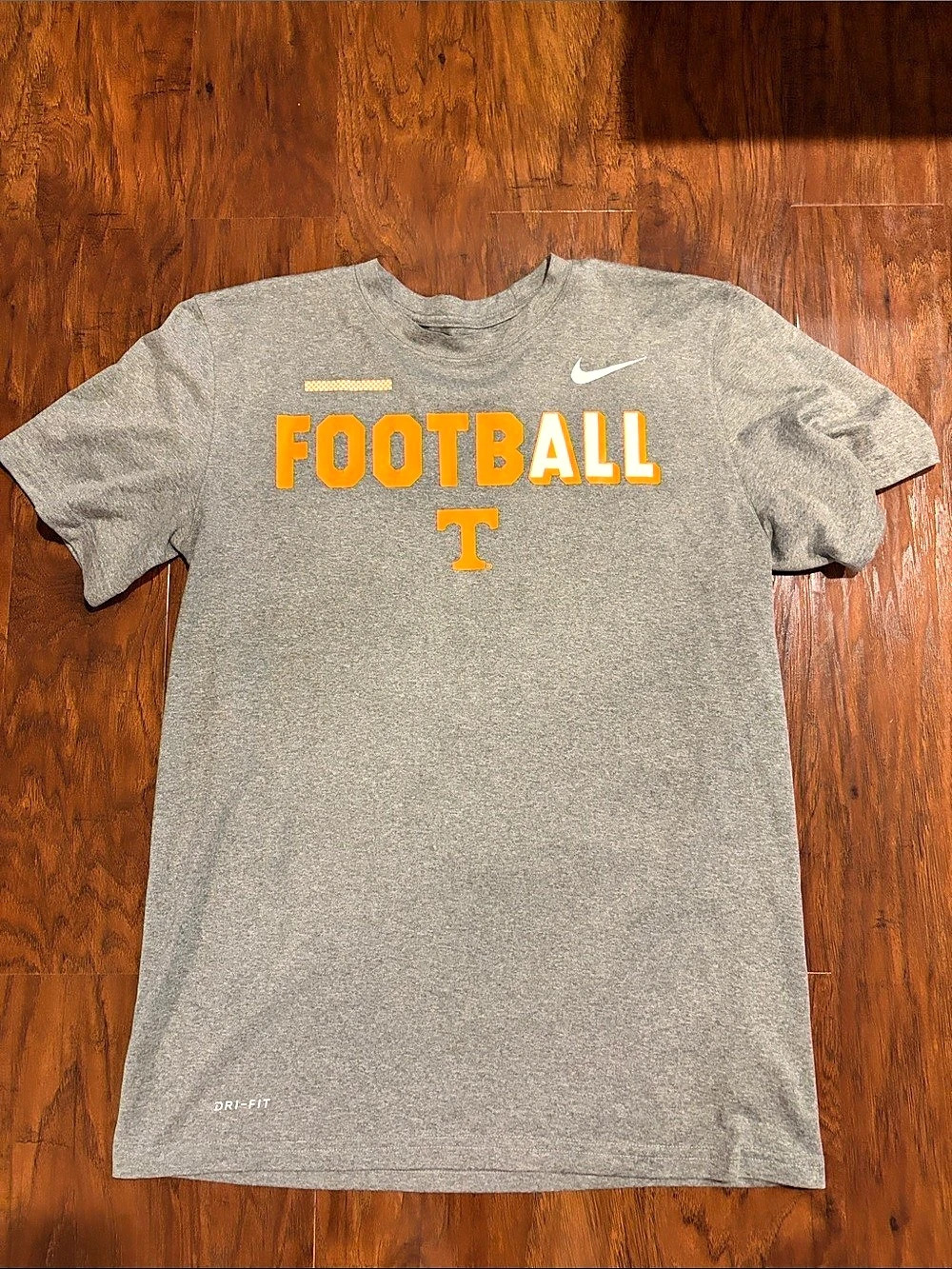Nike Tennessee Volunteers Football Dri-FIT T-Shirt Tee Gray & Orange Medium